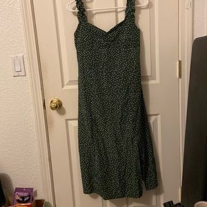 Green Dotted Midi Dress
